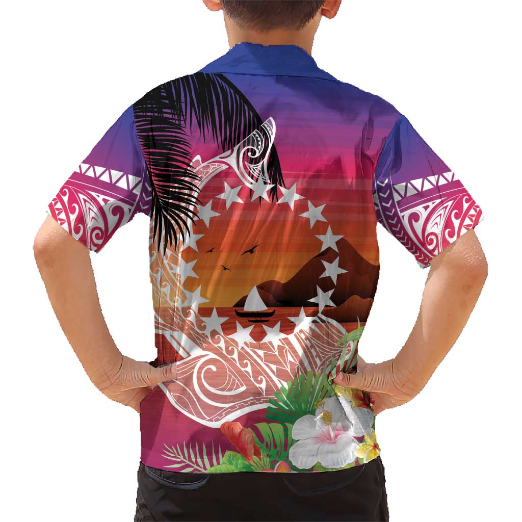 Kia Orana Cook Islands Kid Hawaiian Shirt Sunset Dream LT7 - Polynesian Pride