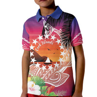 Kia Orana Cook Islands Kid Polo Shirt Sunset Dream LT7 Kid Art - Polynesian Pride