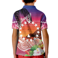 Kia Orana Cook Islands Kid Polo Shirt Sunset Dream LT7 - Polynesian Pride
