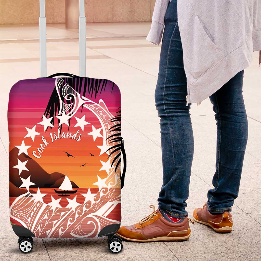 Kia Orana Cook Islands Luggage Cover Sunset Dream LT7 Art - Polynesian Pride