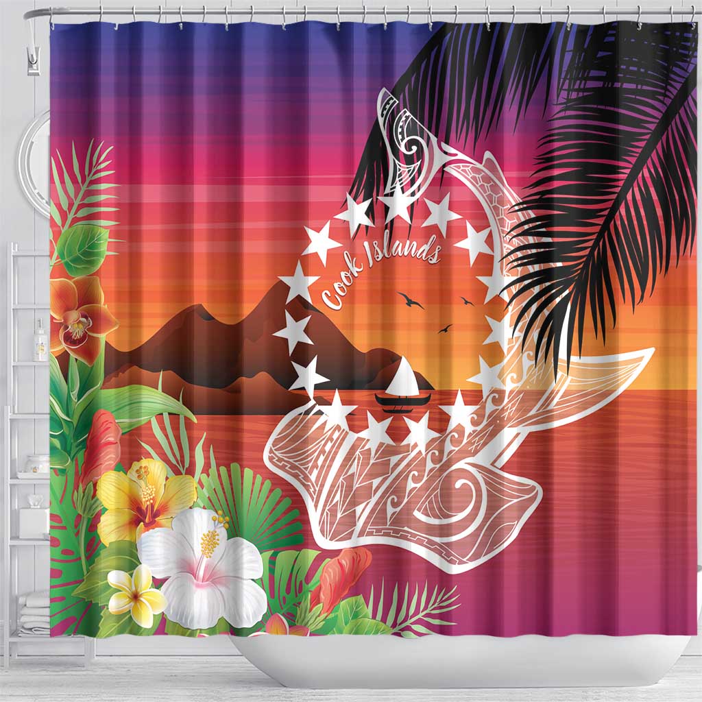 Kia Orana Cook Islands Shower Curtain Sunset Dream