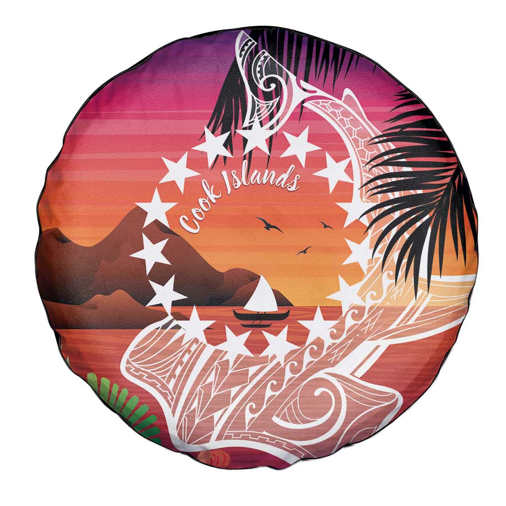 Kia Orana Cook Islands Spare Tire Cover Sunset Dream