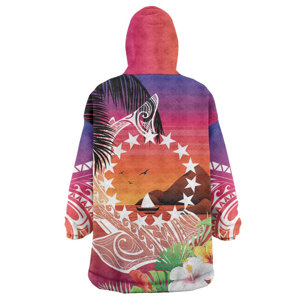 Kia Orana Cook Islands Wearable Blanket Hoodie Sunset Dream LT7 - Polynesian Pride