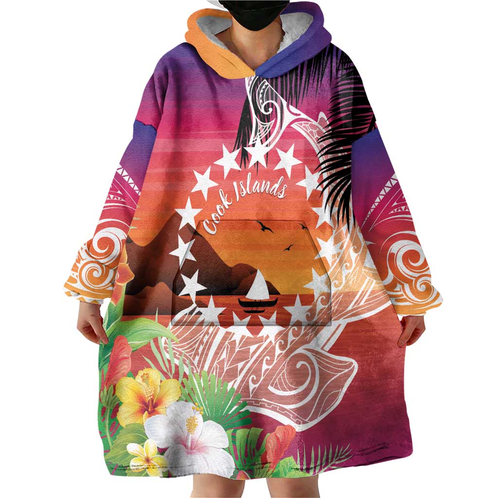 Kia Orana Cook Islands Wearable Blanket Hoodie Sunset Dream LT7 - Polynesian Pride