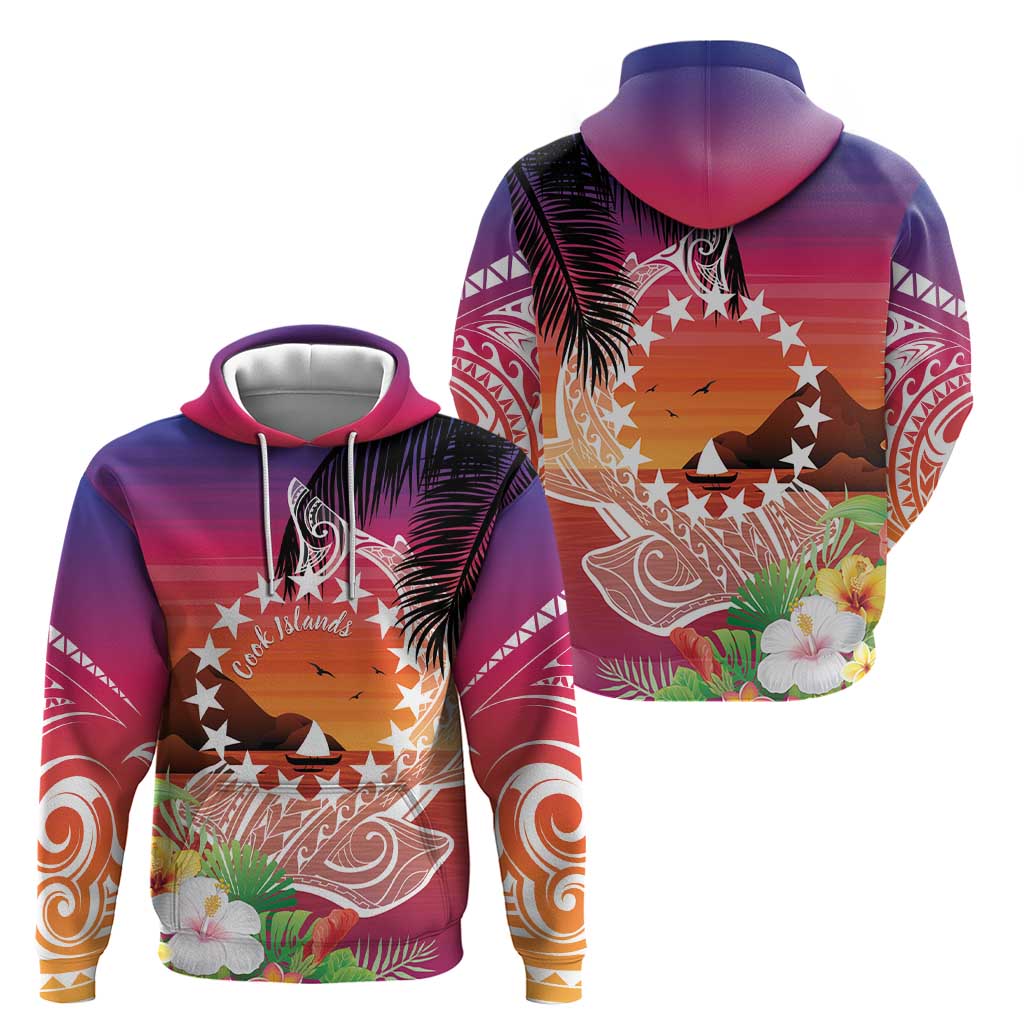 Kia Orana Cook Islands Zip Hoodie Sunset Dream