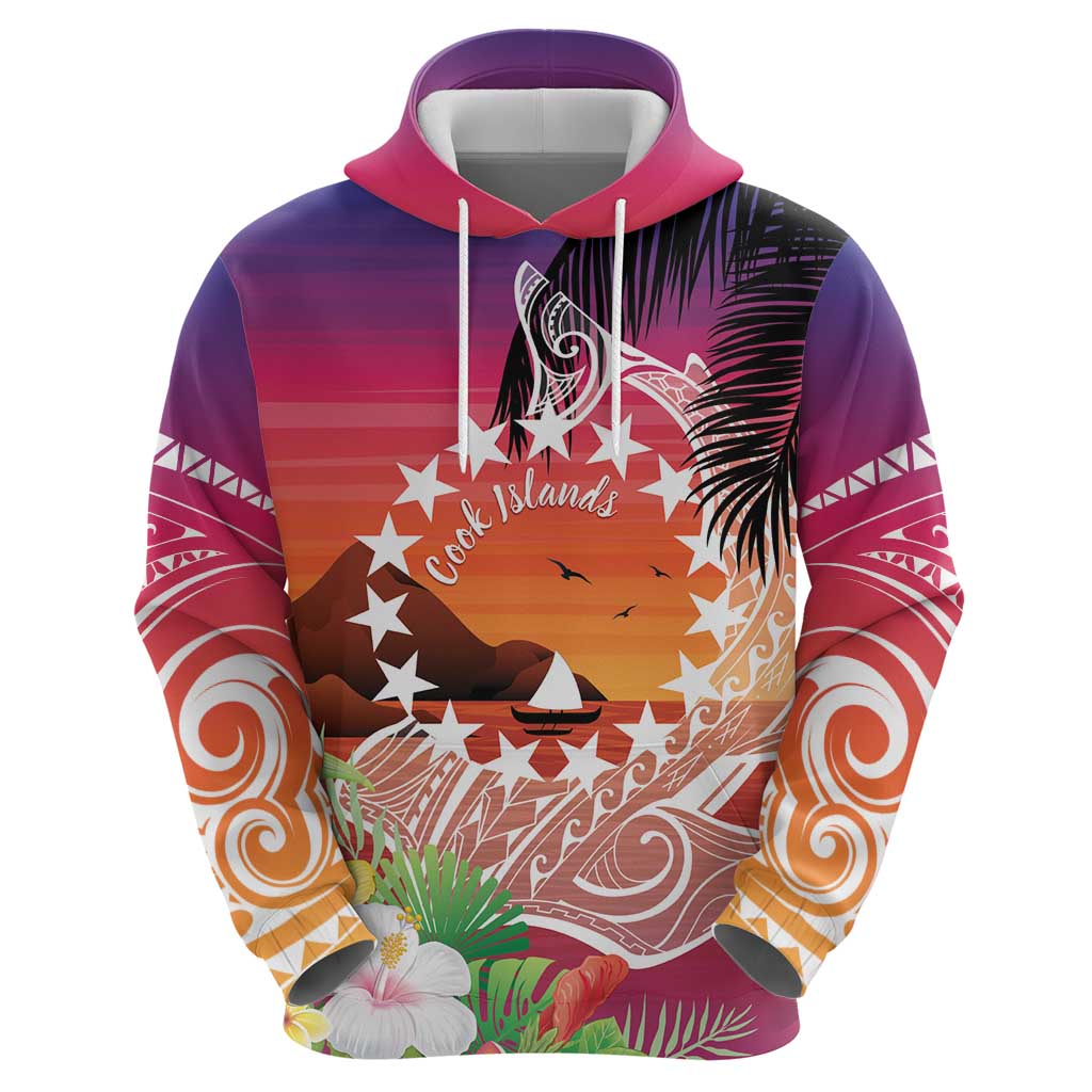 Kia Orana Cook Islands Zip Hoodie Sunset Dream