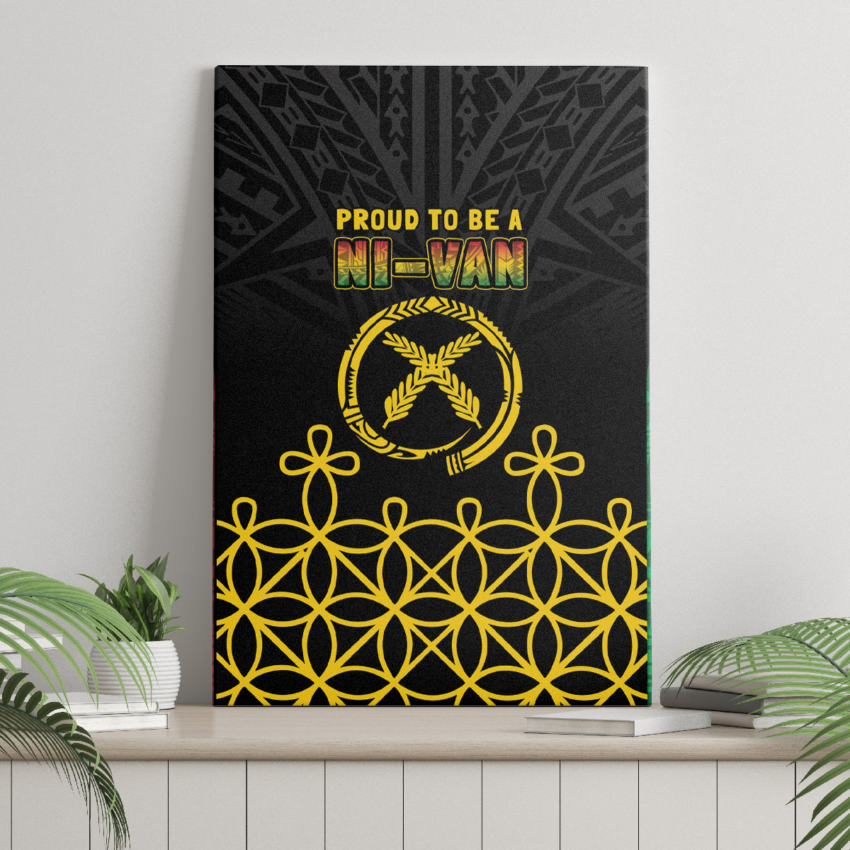 Vanuatu Indipendens Dei Canvas Wall Art Tribal Sand Drawing