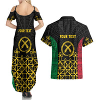Vanuatu Indipendens Dei Couples Matching Summer Maxi Dress and Hawaiian Shirt Tribal Sand Drawing LT7 - Polynesian Pride