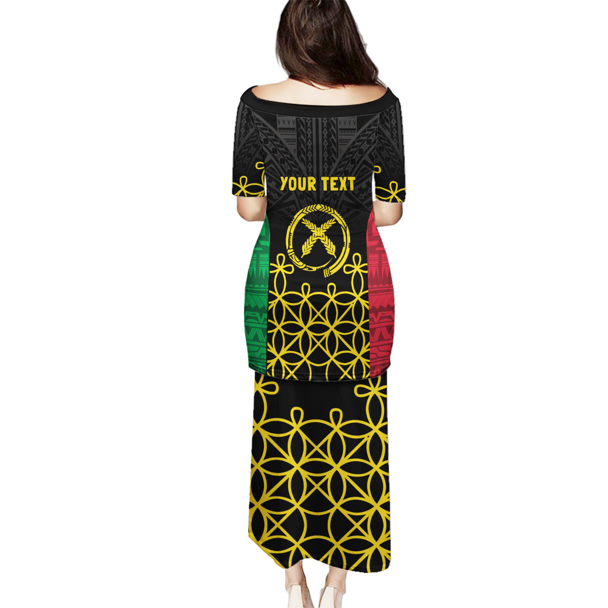 Vanuatu Indipendens Dei Family Matching Puletasi and Hawaiian Shirt Tribal Sand Drawing LT7 - Polynesian Pride