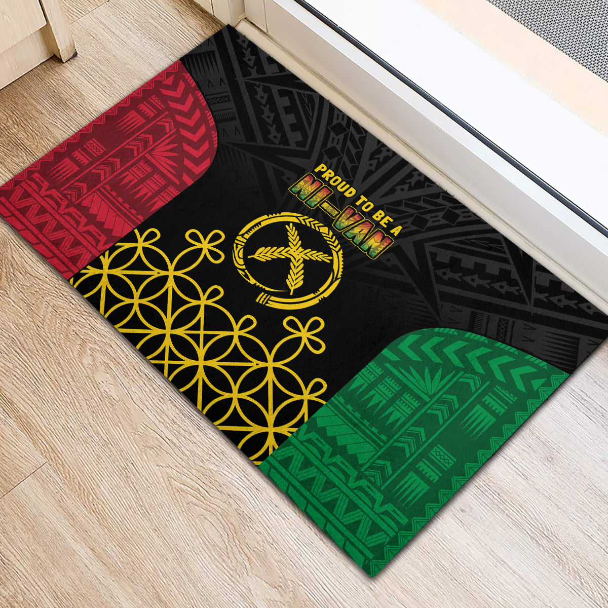 Vanuatu Indipendens Dei Rubber Doormat Tribal Sand Drawing LT7 - Polynesian Pride