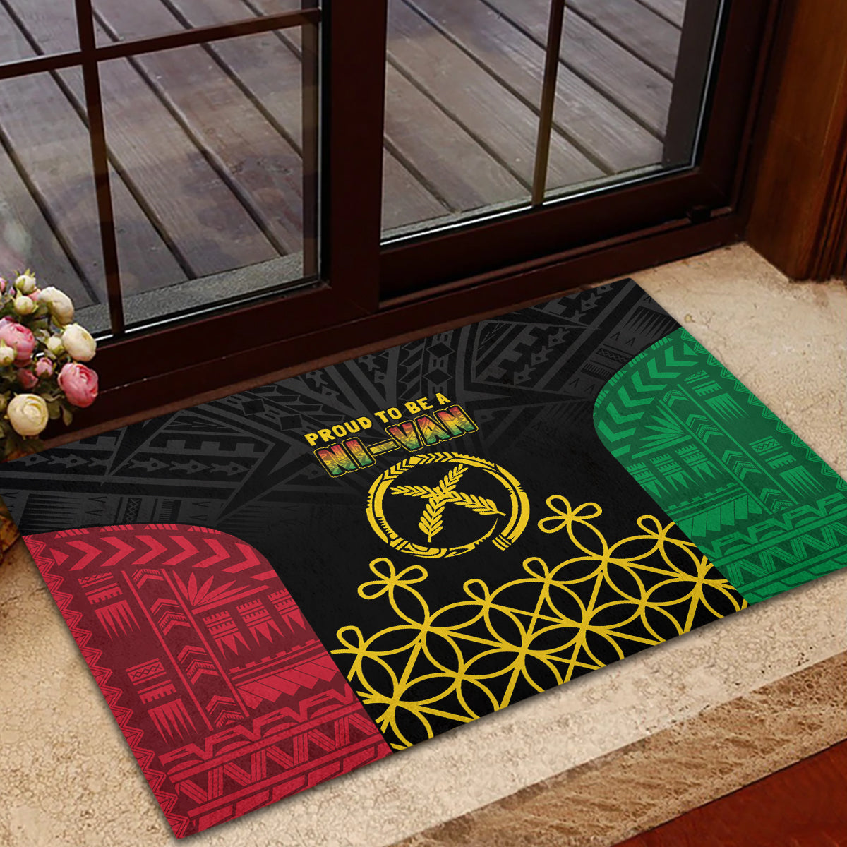 Vanuatu Indipendens Dei Rubber Doormat Tribal Sand Drawing LT7 - Polynesian Pride