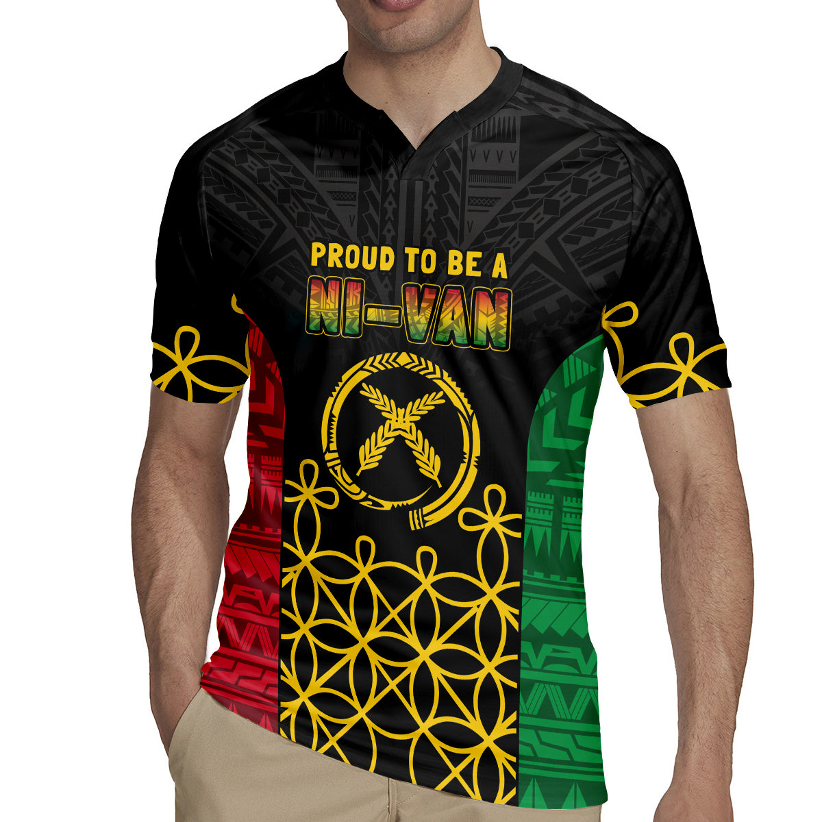 Vanuatu Indipendens Dei Rugby Jersey Tribal Sand Drawing