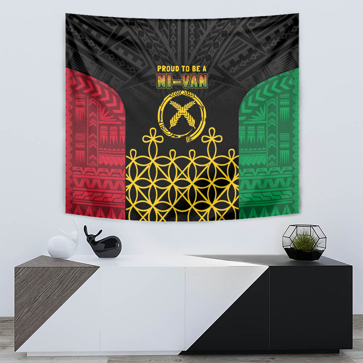 Vanuatu Indipendens Dei Tapestry Tribal Sand Drawing