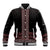 Maori Taniko Patterns Baseball Jacket Brown Niho Taniwha Mix Paatiki Motifs