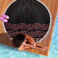 Maori Taniko Patterns Beach Blanket Brown Niho Taniwha Mix Paatiki Motifs