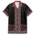 Maori Taniko Patterns Family Matching Off The Shoulder Long Sleeve Dress and Hawaiian Shirt Brown Niho Taniwha Mix Paatiki Motifs