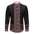 Maori Taniko Patterns Family Matching Off The Shoulder Long Sleeve Dress and Hawaiian Shirt Brown Niho Taniwha Mix Paatiki Motifs