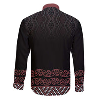 Maori Taniko Patterns Family Matching Off The Shoulder Long Sleeve Dress and Hawaiian Shirt Brown Niho Taniwha Mix Paatiki Motifs
