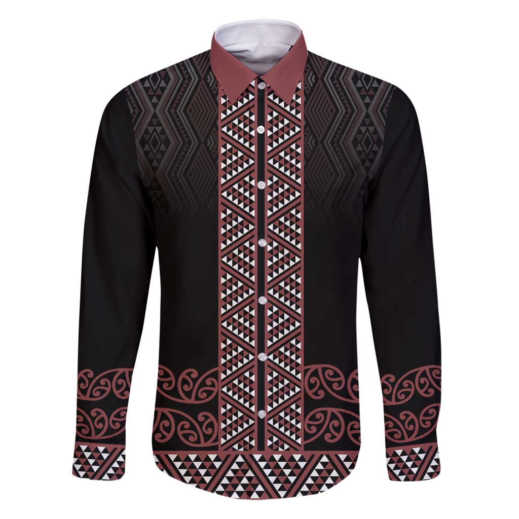 Maori Taniko Patterns Family Matching Off Shoulder Short Dress and Hawaiian Shirt Brown Niho Taniwha Mix Paatiki Motifs