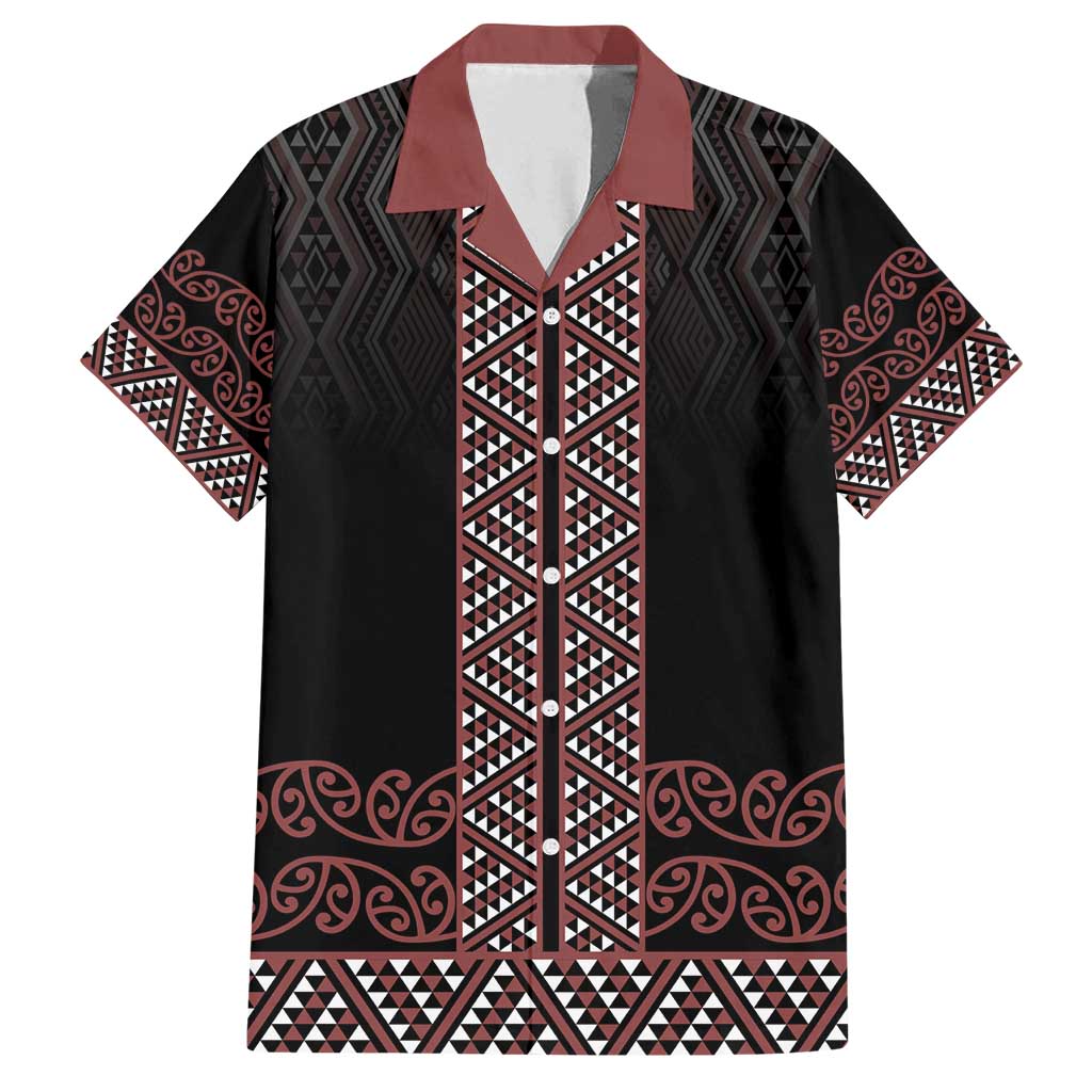 Maori Taniko Patterns Family Matching Puletasi and Hawaiian Shirt Brown Niho Taniwha Mix Paatiki Motifs LT7 Dad's Shirt - Short Sleeve Brown - Polynesian Pride