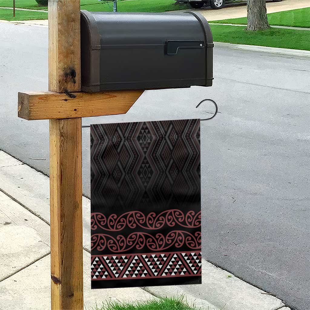 Maori Taniko Patterns Garden Flag Brown Niho Taniwha Mix Paatiki Motifs