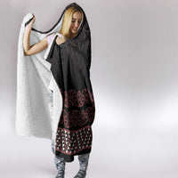 Maori Taniko Patterns Hooded Blanket Brown Niho Taniwha Mix Paatiki Motifs