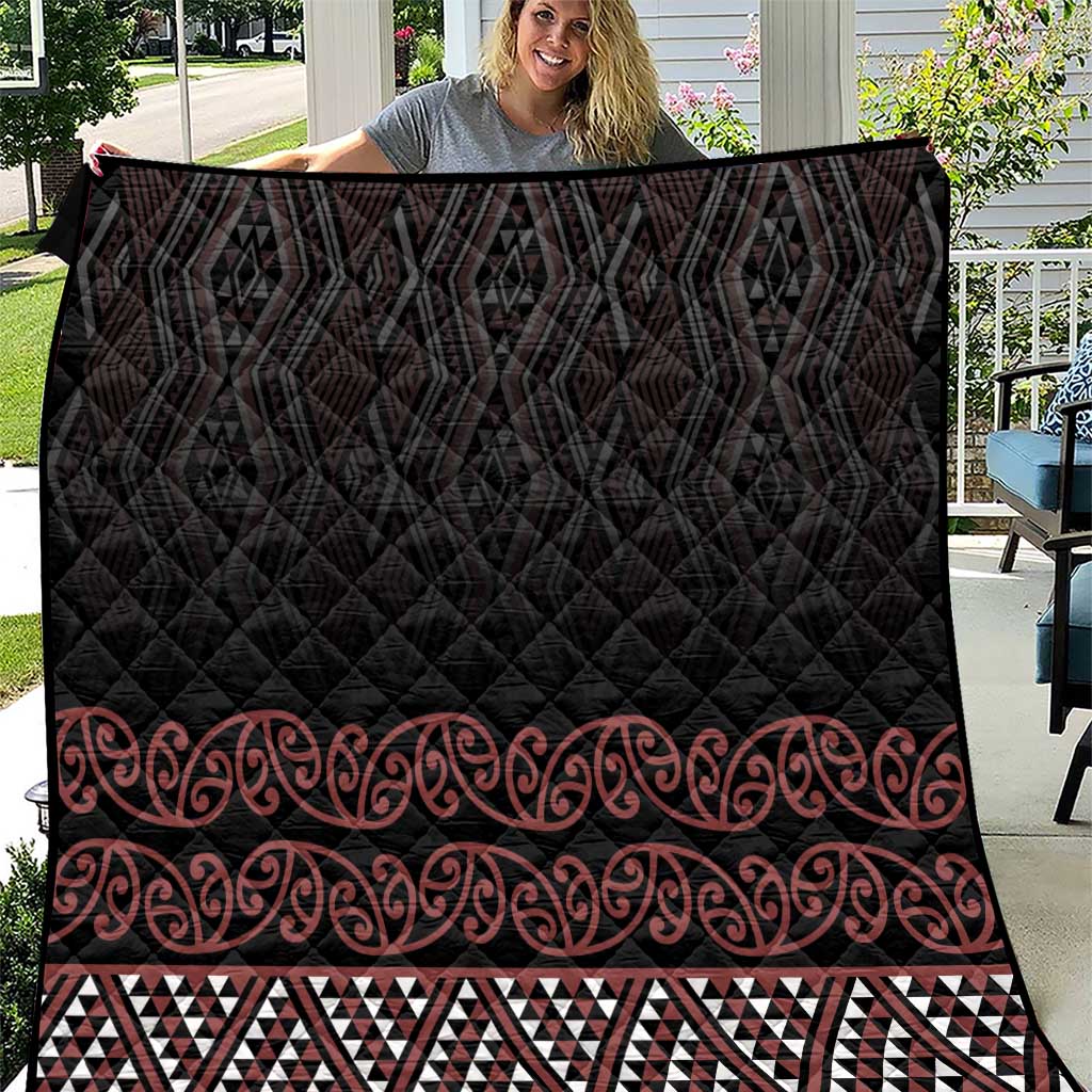Maori Taniko Patterns Quilt Brown Niho Taniwha Mix Paatiki Motifs LT7 Brown - Polynesian Pride