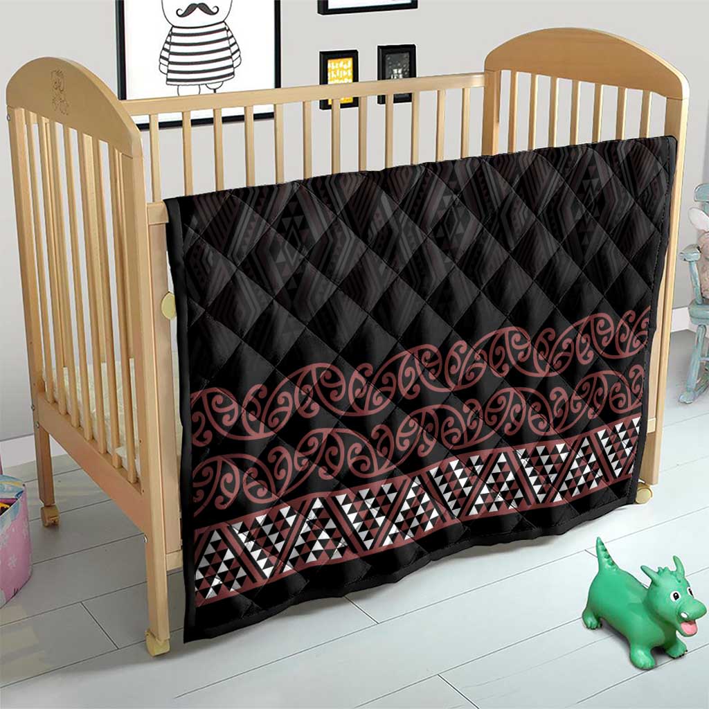 Maori Taniko Patterns Quilt Brown Niho Taniwha Mix Paatiki Motifs LT7 - Polynesian Pride