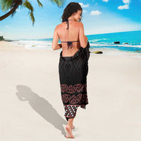 Maori Taniko Patterns Sarong Brown Niho Taniwha Mix Paatiki Motifs LT7 - Polynesian Pride