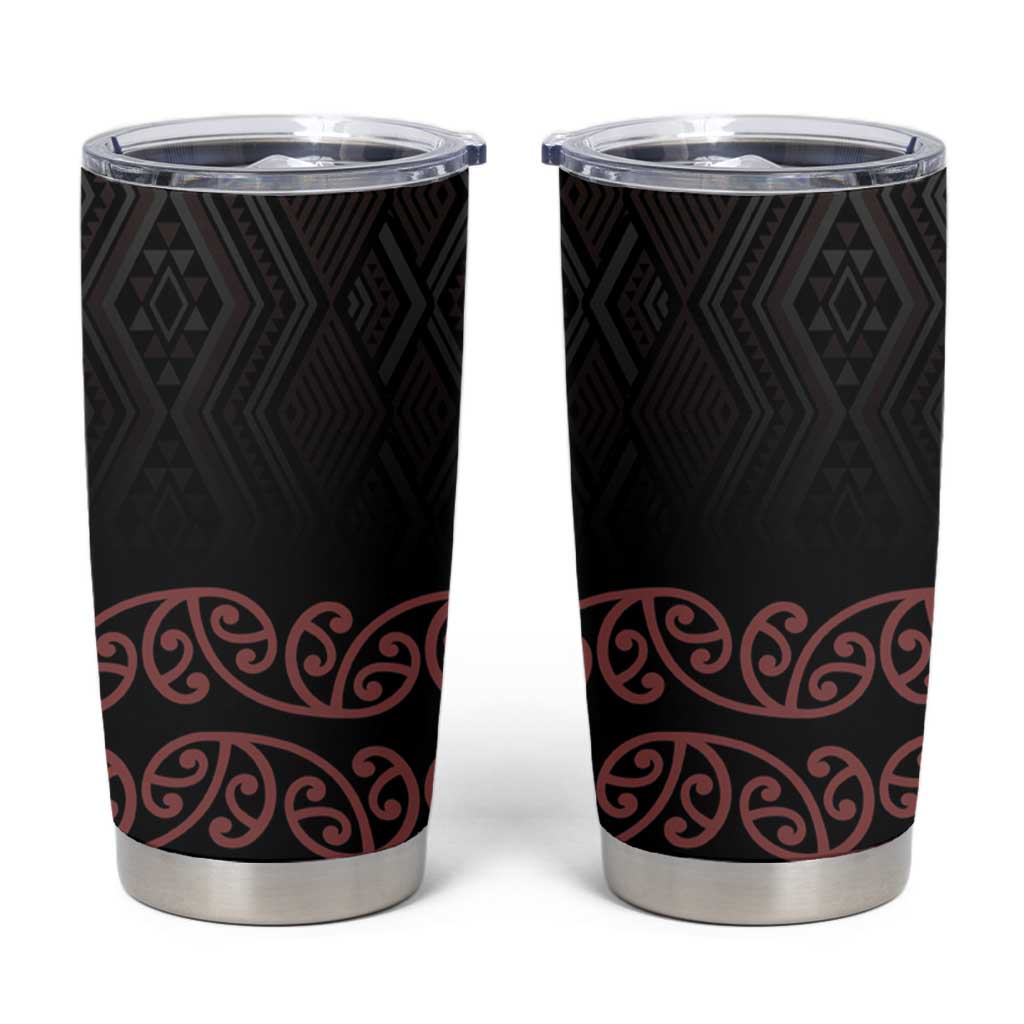 Maori Taniko Patterns Tumbler Cup Brown Niho Taniwha Mix Paatiki Motifs LT7 Brown - Polynesian Pride