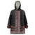 Maori Taniko Patterns Wearable Blanket Hoodie Brown Niho Taniwha Mix Paatiki Motifs
