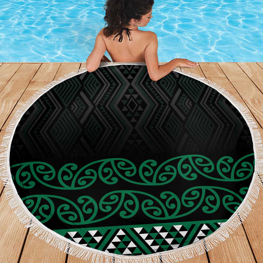 Maori Taniko Patterns Beach Blanket Pounamu Niho Taniwha Mix Paatiki Motifs