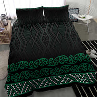 Maori Taniko Patterns Bedding Set Pounamu Niho Taniwha Mix Paatiki Motifs