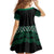 Maori Taniko Patterns Family Matching Off The Shoulder Long Sleeve Dress and Hawaiian Shirt Pounamu Niho Taniwha Mix Paatiki Motifs