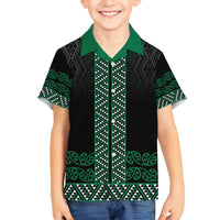 Maori Taniko Patterns Family Matching Puletasi and Hawaiian Shirt Pounamu Niho Taniwha Mix Paatiki Motifs