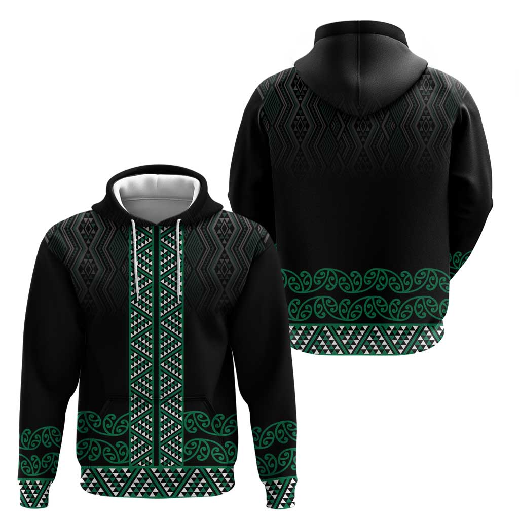 Maori Taniko Patterns Hoodie Pounamu Niho Taniwha Mix Paatiki Motifs
