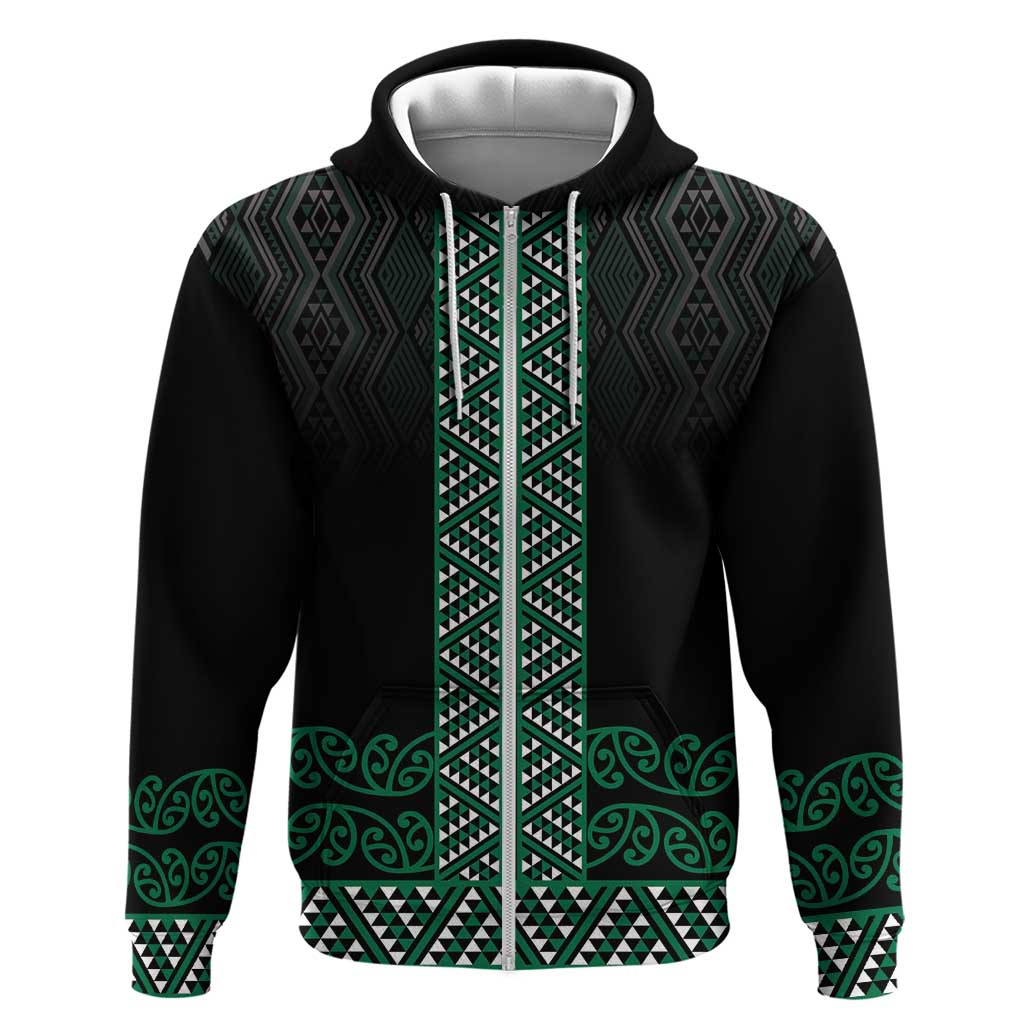 Maori Taniko Patterns Hoodie Pounamu Niho Taniwha Mix Paatiki Motifs