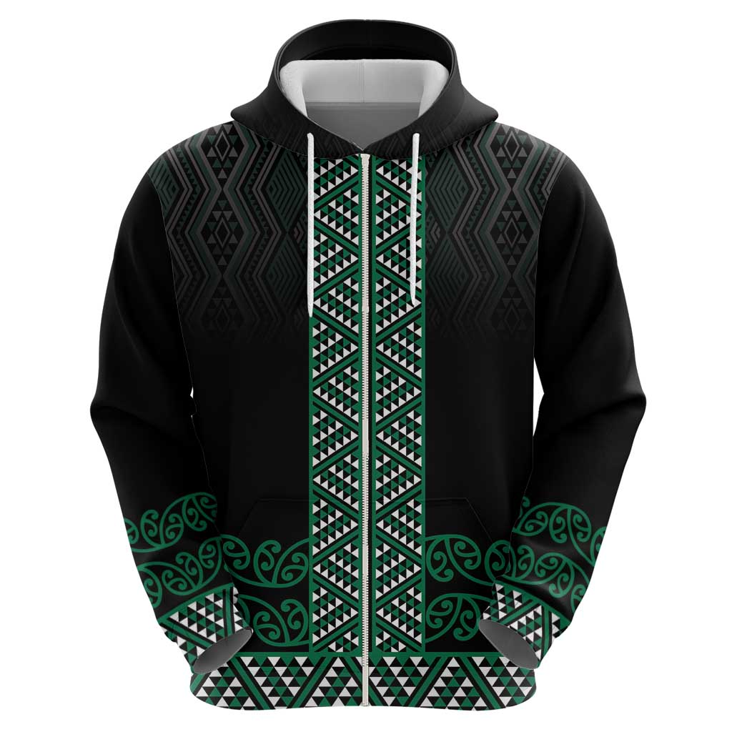 Maori Taniko Patterns Hoodie Pounamu Niho Taniwha Mix Paatiki Motifs