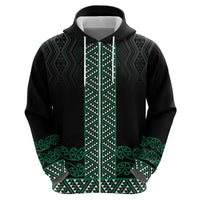 Maori Taniko Patterns Hoodie Pounamu Niho Taniwha Mix Paatiki Motifs
