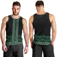 Maori Taniko Patterns Men Tank Top Pounamu Niho Taniwha Mix Paatiki Motifs