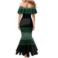 Maori Taniko Patterns Mermaid Dress Pounamu Niho Taniwha Mix Paatiki Motifs