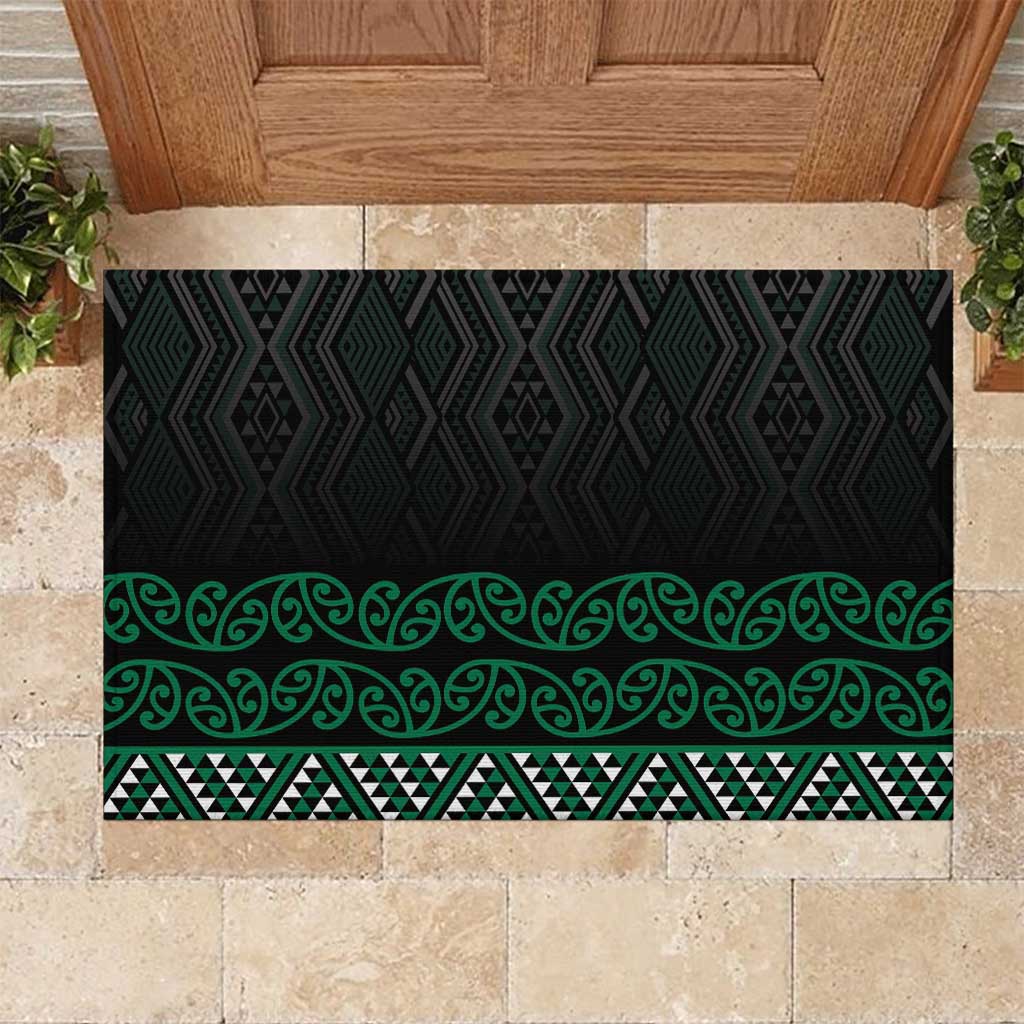 Maori Taniko Patterns Rubber Doormat Pounamu Niho Taniwha Mix Paatiki Motifs