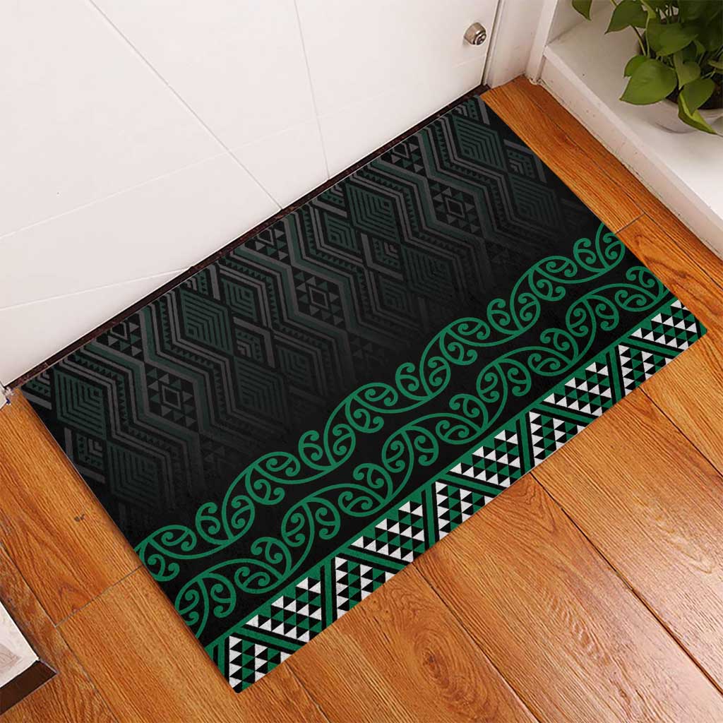 Maori Taniko Patterns Rubber Doormat Pounamu Niho Taniwha Mix Paatiki Motifs