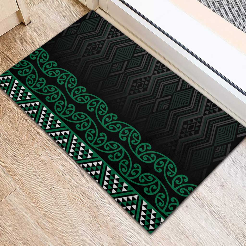 Maori Taniko Patterns Rubber Doormat Pounamu Niho Taniwha Mix Paatiki Motifs