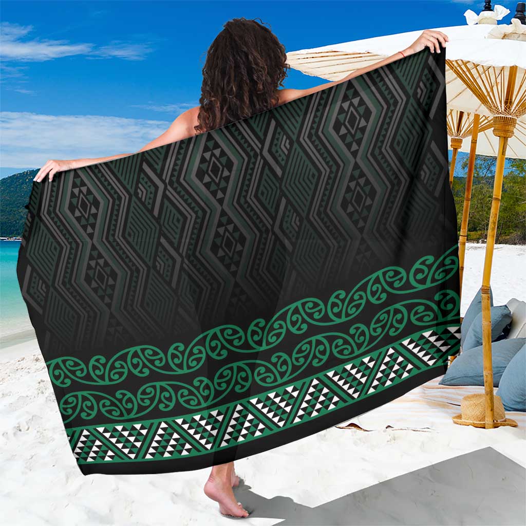 Maori Taniko Patterns Sarong Pounamu Niho Taniwha Mix Paatiki Motifs LT7 One Size 44 x 66 inches Green - Polynesian Pride