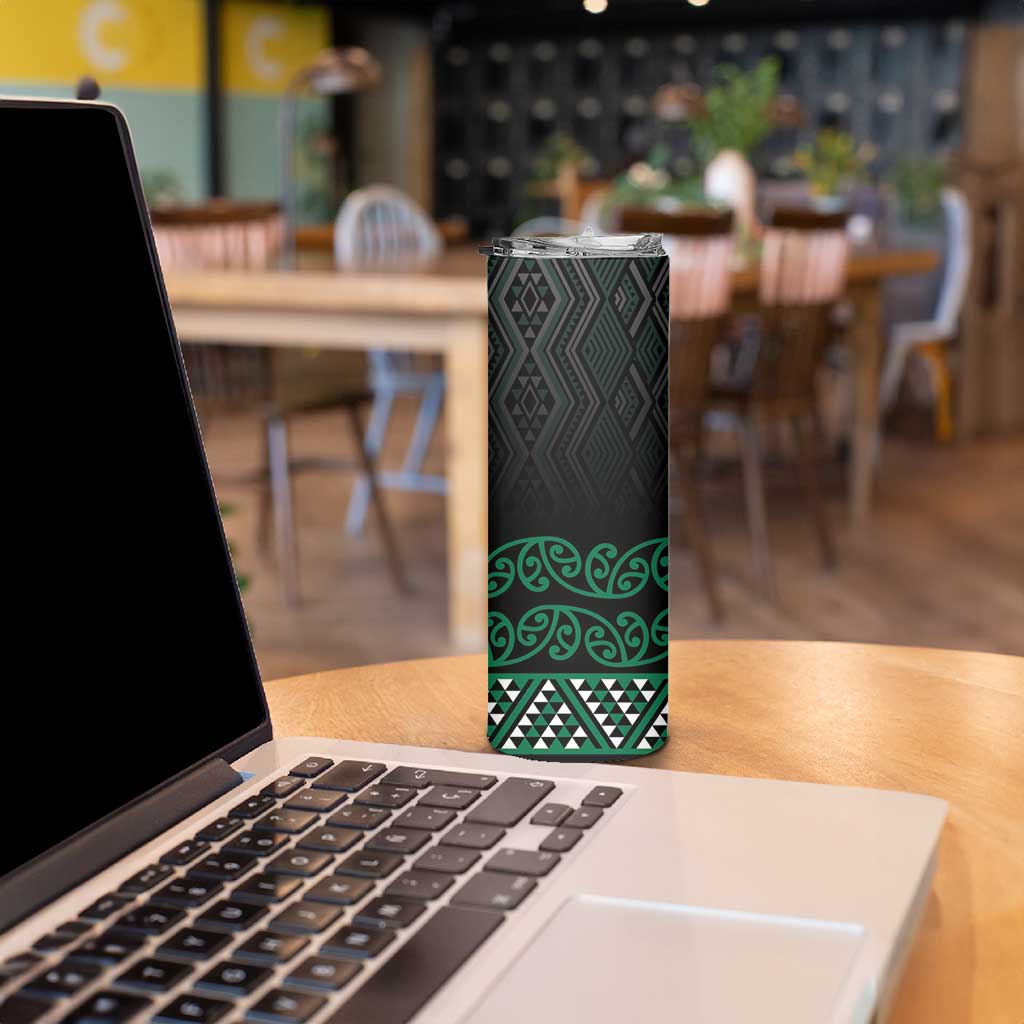 Maori Taniko Patterns Skinny Tumbler Pounamu Niho Taniwha Mix Paatiki Motifs LT7 - Polynesian Pride