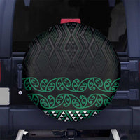 Maori Taniko Patterns Spare Tire Cover Pounamu Niho Taniwha Mix Paatiki Motifs