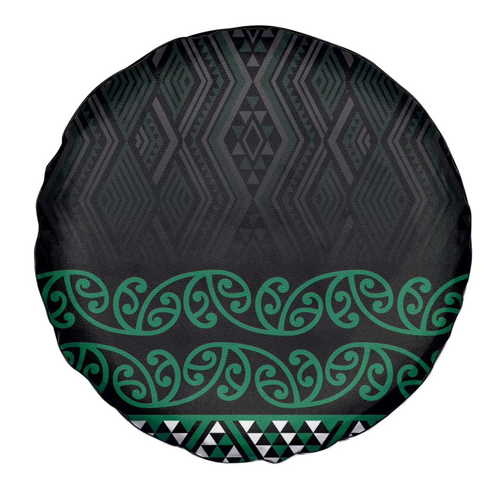 Maori Taniko Patterns Spare Tire Cover Pounamu Niho Taniwha Mix Paatiki Motifs