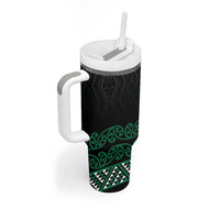 Maori Taniko Patterns Tumbler With Handle Pounamu Niho Taniwha Mix Paatiki Motifs LT7 - Polynesian Pride