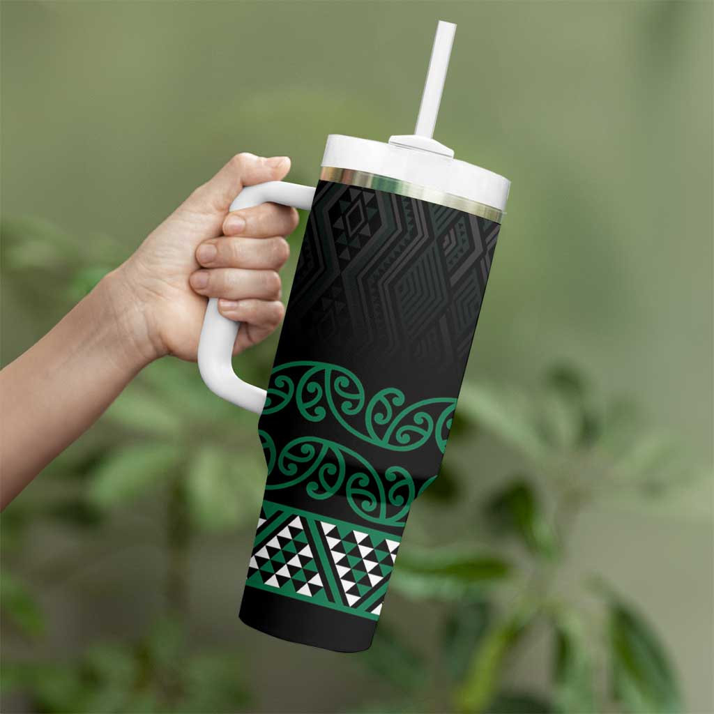 Maori Taniko Patterns Tumbler With Handle Pounamu Niho Taniwha Mix Paatiki Motifs LT7 - Polynesian Pride